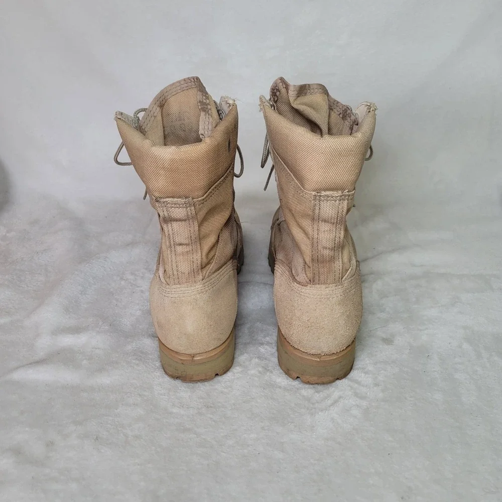 Y2K Tactical Vibram Desert Military Boots Mens Tan Suede Nylon Combat Cordura